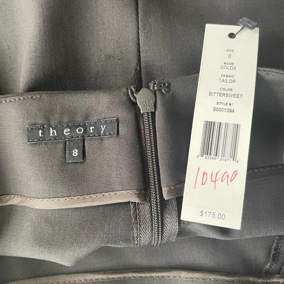 NWT theory black pencil skirt with double slit sz 8 - Picture 4 of 4